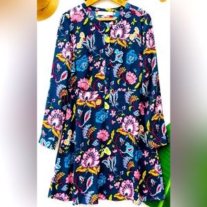 Ann Taylor Loft Floral Print Long Sleeve Dress